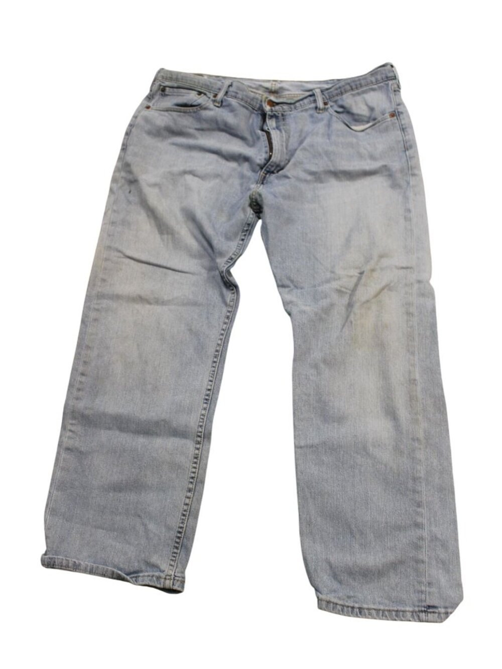 Levis 505 Mens Regular Fit Light Wash Straight-Leg Jeans 40x30 Cotton Vtg Style